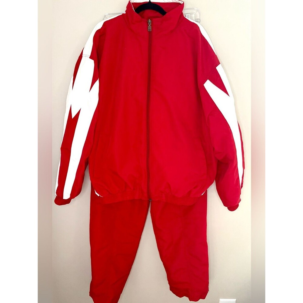 Vintage Russell Athletic Red Tracksuit Set Jacket Pants L 90s